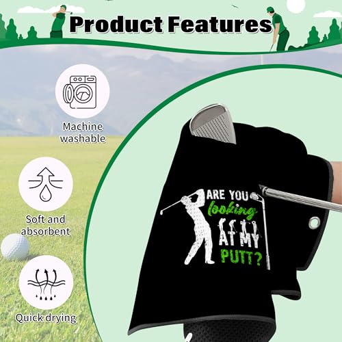 PIUFAM Printed Golf Towels for Golf Bags, Funny Golf Towel for Men, Golf Accessories for Men, Towel with Clip, Towel with Funny Words for Him, Birthday Gifts for Dad, Gifts for Christmas Thanksgiving - image 3