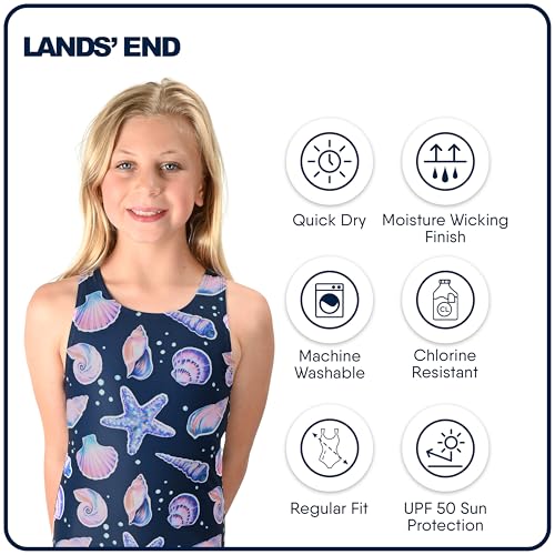 Lands' End Girls' Swimwear UPF 50 One Piece Swim Suit (XS-XL)4