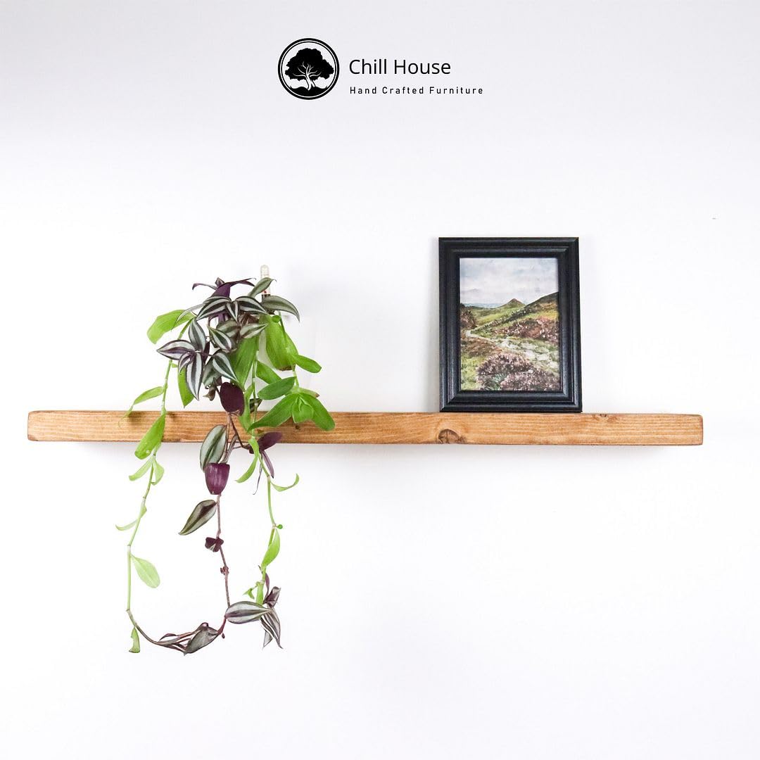 Chill House Estantería Flotante rústica 15 cm x 3.5 cm, Roble Tudor, 180cm