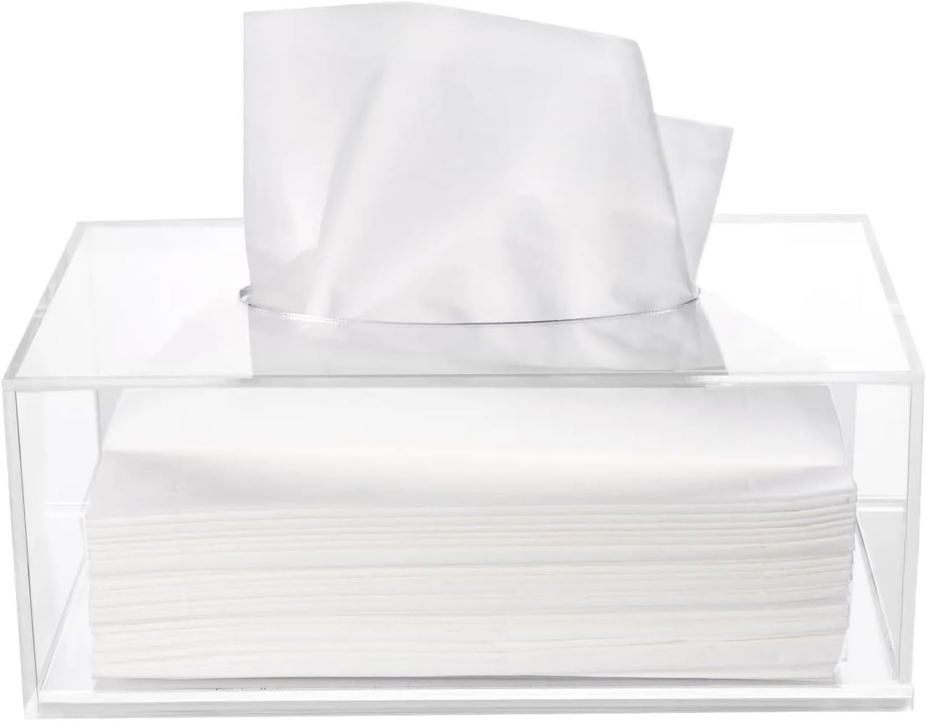 Tissue Box Cover Holder, Tissue Holder Napkin Cover Hand Towel Dispenser(Clear)