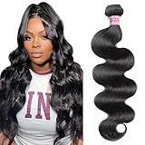 Ali Funmi Body Wave Bundles - 100% Unprocessed Brazilian Virgin Human Hair - Double Weft Body Weave - 20 Inch - Natural Color