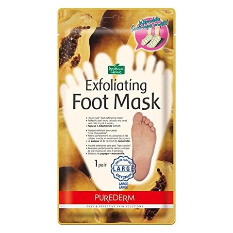 Purederm Exfoliating Foot Mask[large size, over 270mm] Papaya and Chamomile Extract Cover