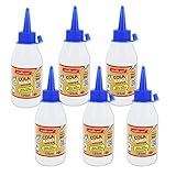 Multiuso y no tóxico AD3000 - Set de 6 Pegamentos de cola blanca 125ml, multiuso, para papel, cartón, madera