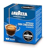 100% Arábica Lavazza A Modo Mio Espresso Dek Cremoso 16 cápsulas para máquina de café (paquete de 4)