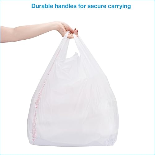 Miniatura 2 de SSWBasics Bolsas grandes de plástico blanco para camisetas (caja de 500)  18 x 8 x 30 pulgadas  perfectas para restaurantes, tiendas de comestibles,