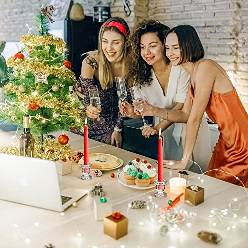 Lanttu Candlestick Holders Bulk, 12 Pcs Glass Candle Holders Set Clear, Crystal Taper Candle Holders For Wedding, Table Centerpiece, Home Decoration(Exclude Candles) #TOP7