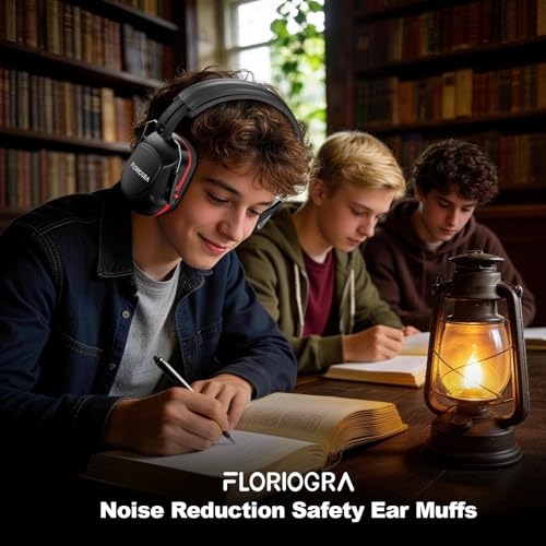 Image of Floriogra Noise Reduction Ear Muffs, NRR 34dB Ear Protection, Hearing Protection Noise Cancelling Headphones for Adults Kids Autism, Shooting Ear Protection for Gun Range, Mowing, Construction