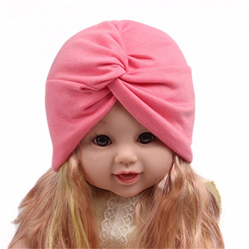 Qhome Fashion Soft Cotton Kids Turban Chemo Hat Hair Covering Hijab Girls Beanie Twist Head Wrap3