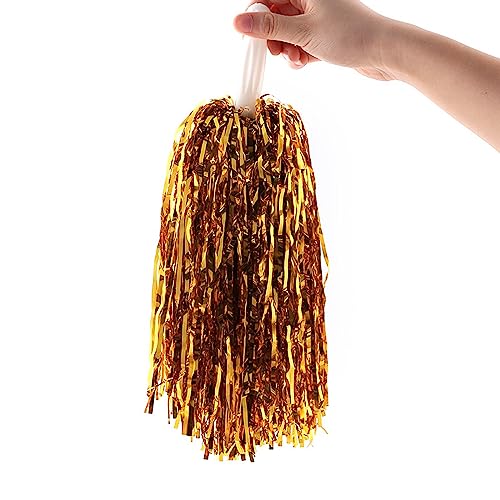 HIXNUG 2 works Cheerleading Poms Plastic Hand Flower Football Basketball Cheering Props Cheer Dance Decoration for Sports Competition Festival Celebration Masquerade Ball Party (Red) - Image 3