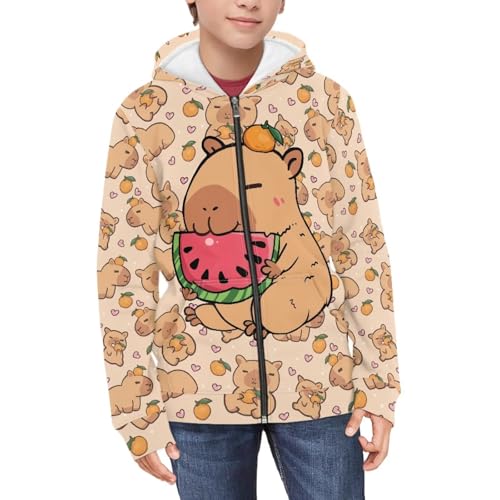 Sprowallow Girls' Fashion Hoodies Sweatshirts Full Zip Long Sleeve Hooded with Pockets Activewear Unisex Kids Hoodie3