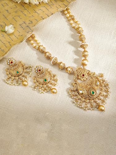 Juego de joyas de oro de 18 quilates con rubí y esmeralda talla S 6