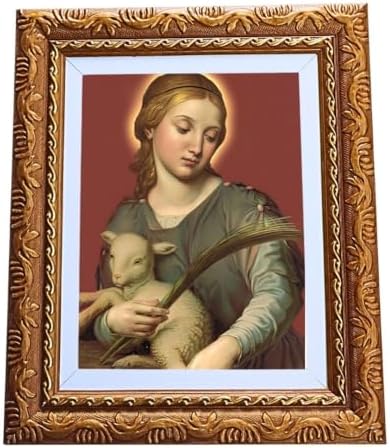 Quadro Decorativo Religioso Santa Inês A4 Luxo Premium
