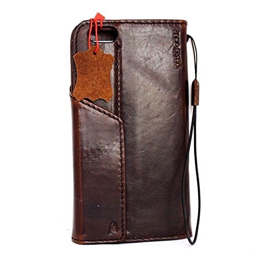 Genuine Vintage Leather Case For Iphone 6S Plus Book Wallet Handmade Magnet Cover Business Luxury With Strap Brown Slim Daviscase 6 + #TOP18