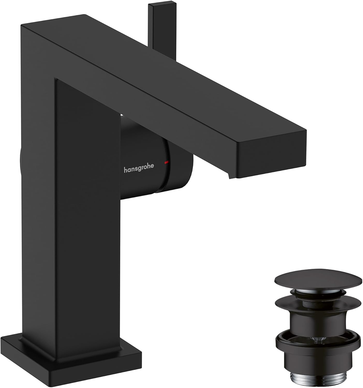 Hansgrohe 73020670 Tecturis E Single Lever Basin Mixer 110 Fine CoolStart EcoSmart+ with Push-Open Waste Set, matt Black, spout Height 110mm