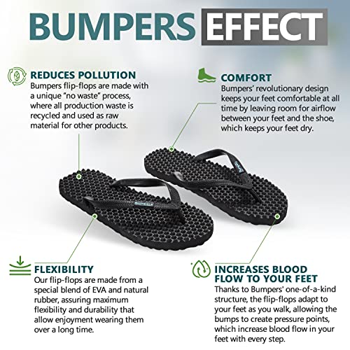 Image of Bumpers Flip Flops For Men - Beach & Shower Sandals For Mens, Comfortable Massage Acupressure Slippers, Indoor & Outdoor Footwear