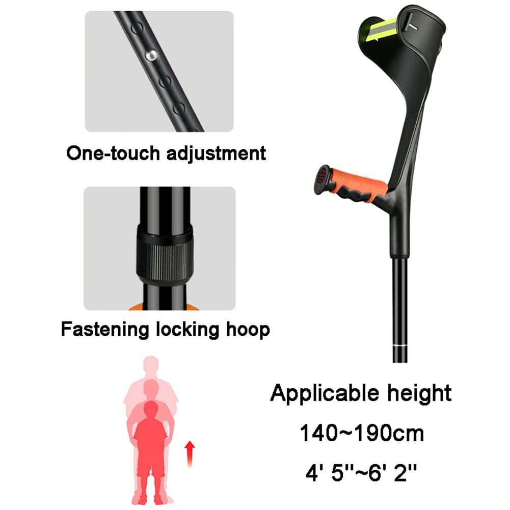 Muletas para Adultos, Muletas Ajustables para Hombre/Mujer, Muletas Plegables de Aluminio para Caminar con Puños, Aptas para Ancianos, Cojos (Size : 1 Count)
