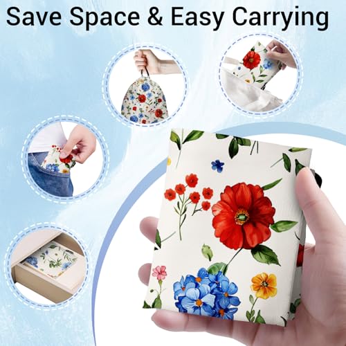 Image of Watercolor Wildflowers Gymnastics Grip Bag Small Gym Storage Pouch for Gymnasts Dancer Grip