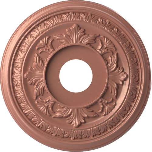Ekena Millwork CMP16BAFCP Baltimore Thermoformed PVC Ceiling Medallion (Fits Canopies up to 6 1/2"), 16"OD x 3 1/2"ID x 1"P, Universal Pearl Metallic Champagne Pink