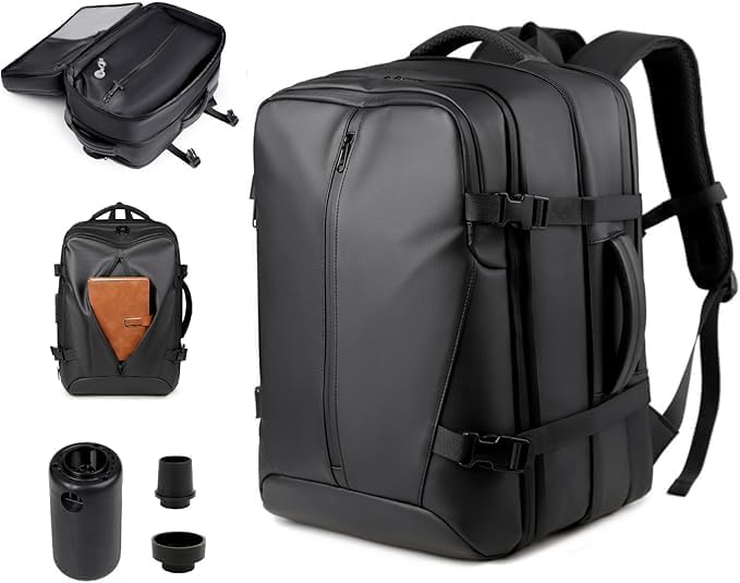 Vacuum Backpack, 62 L Hand Luggage, Airbag Backpack with Vacuum Pump, Travel Vacuum Backpack, Women's and Men's Vacpack Bag, Hand Luggage, Anti Theft Airbag, Vacuum Backpack, Water-Repellent