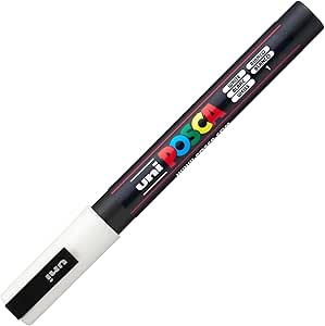 Pennarello Uniball POSCA Bianco - Punta Fine 0.9-1.3mm, Per Scrittura E Decorazione Su Multiple Superfici - Foto 9