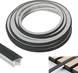 LED Silikon Profil Schwarz, 12x12mm Flexibles LED-Streifen Diffusor Kanal für Akustikpaneele Wasserdicht Led Strip Abdeckung für Homogene Lichtverteilung Neon Effekt (Ohne LED-Streifen) (Schwarz, 5M)
