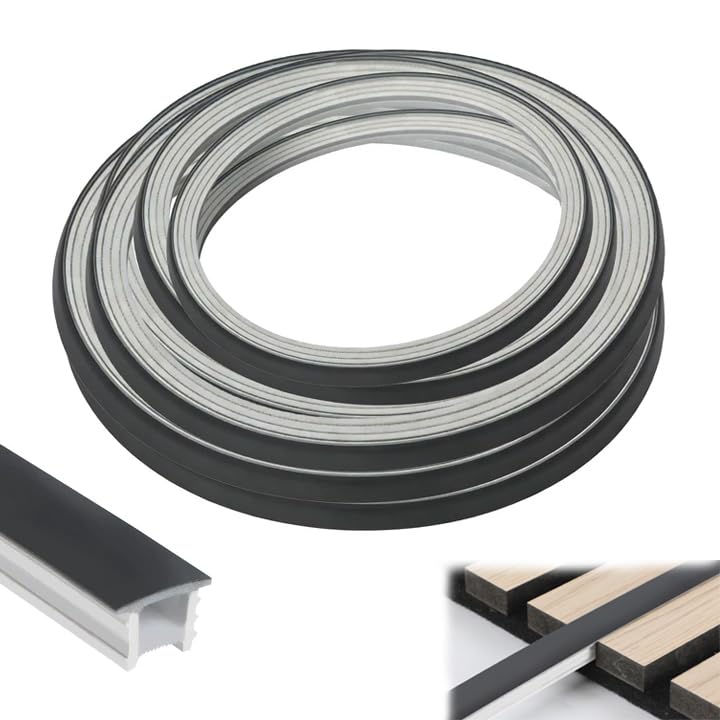 LED siliconen profiel, zwart, 12 x 12 mm, flexibele ledstrip, diffuserkanaal voor akoestische panelen, waterdichte ledstrip afdekking voor homogene lichtverdeling (neoneffect (zonder ledstrip) (zwart