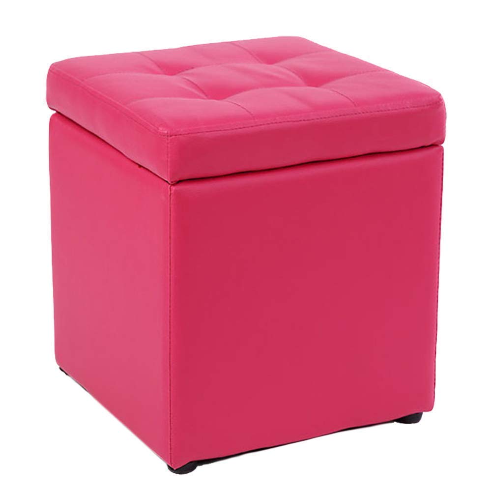 Boîte de rangement supérieure à charnière en similicuir et pouf cube contre le désordre