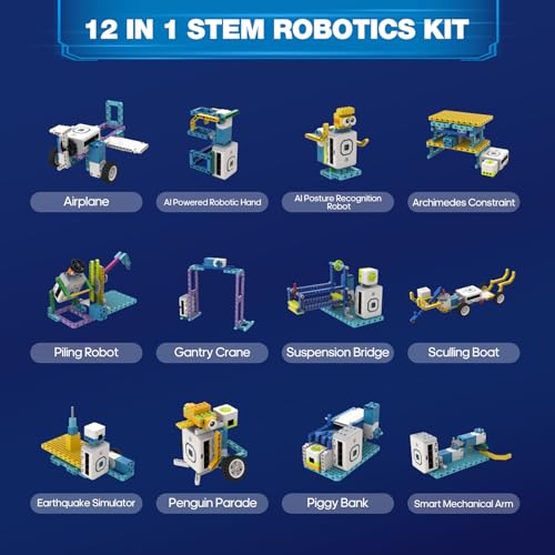 12 in 1 Coding Robot Kit ICBricks for Kids 6+, 240+ Piece Educational AI STEM Remote Building Learn to Code with Hub,Motor,Sensor,APP Control for Girls Boys Gift - Image 3