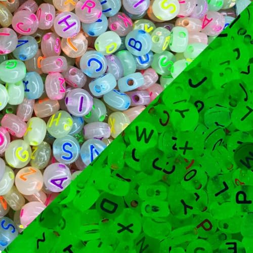 Miçanga Infantil Letras Neon Brilha No Escuro Aprox. 400pçs