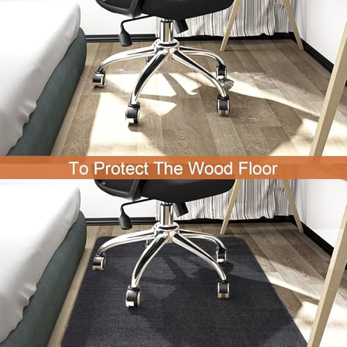 Image of Office Chair Mat, 47 inchx35 inch Dark Grey, Floor Protection Mat, Office Chair, Floor Protection Mat for Hard Floors, Scratch-Resistant Floor Mat, Chair Mat, Desk Chair Mat for Laminate