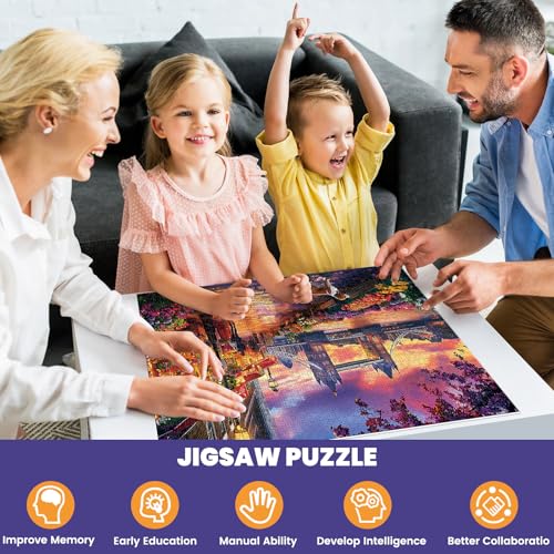 Rompecabezas de 1000 piezas para adultos: Puente Tower Bridge de Londres, escenas urbanas, paisaje desafiante, ideal para familias y como regalo miniatura 5