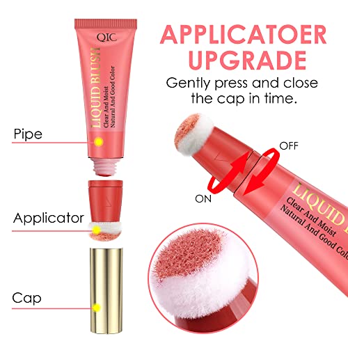 POPMISOLER-Liquid-Blush-for-Cheeks-Natural-Matte-Blush-Wand-with-Cushion-Applicator-Long-wearing-Soft-Cream-Blush-Stick-for-Cheeks-and-Lips-Blendable-Stick-Blush-Makeup-Liquid-Cheek-Blush