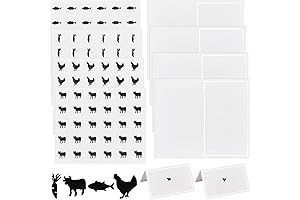 OLYCRAFT 4 Style Black Place Cards with Meal Stickers