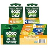GoGo squeeZ Active Fruit Blend Energy Release | 18-Count Variety Pack | Tropical Fruit Punch and Blueberry & Pomegranate | Made with Real Fruit and B Vitamins