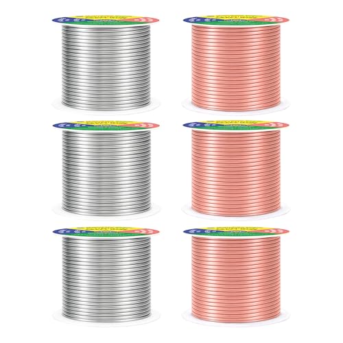 Image of Mandala Crafts 14 GA Copper Silver Tone Combo Anodized Aluminum Craft Wire | 330 FT, Colored, Flexible, Bendable for Bonsai Armature Sculpting Wire Wrapping Jewelry Making, Weather & Tarnish Resistant