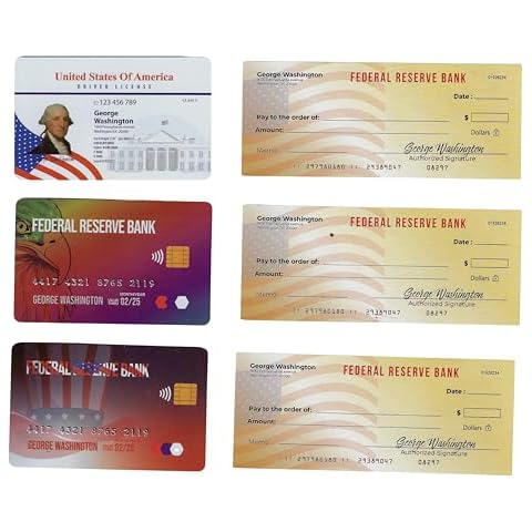 Custom Toys & Hobbies Play Fake Checks Driver’s Licence Credit Cards Looks Like Real but It’s a Toy Great Birthday Gift for Kids Ages 4+ Set of 23 PC’s Cover