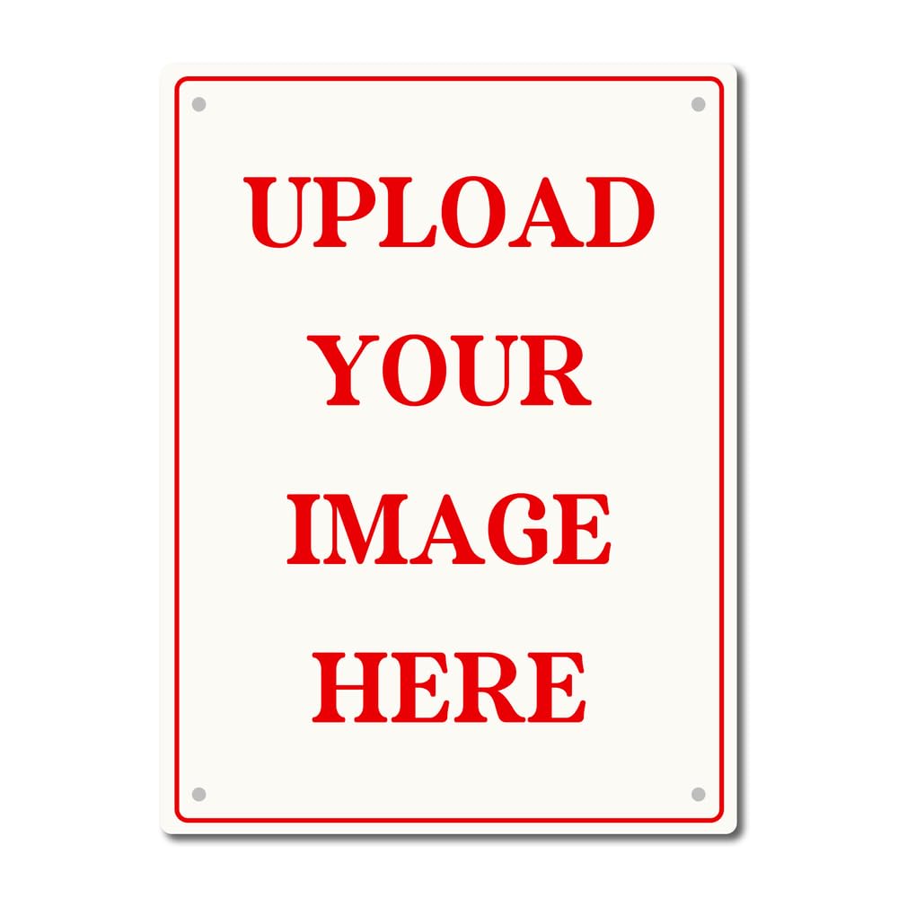 Custom Sign, Personalized Metal Signs, Customize for Office, Business, Workplace, Home, Airbnb, Delivery Red Signs, 8X12 Inches/12X16 Inches, Fade