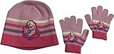 100% Marchandise Officielle Set Bonnet Et Gants - Elsa La Reine Des Neiges (Rose)