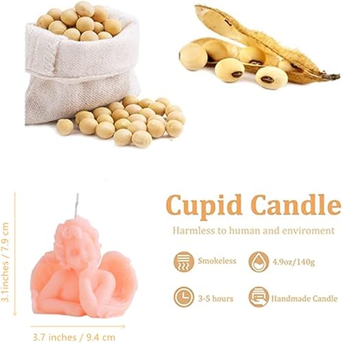 Miniatura 6 de Paquete de 2 velas de ángel perfumadas de soja, velas estéticas talladas a mano para decoración del hogar, baño, dormitorio, decoración de boda