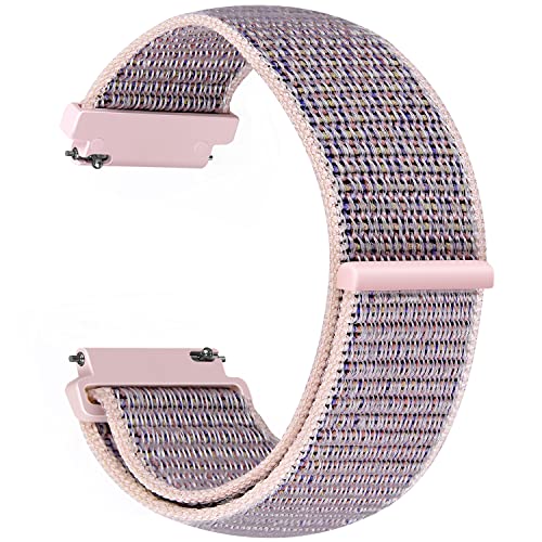 Vodtian 20mm Nylon Armband Kompatibel mit Samsung Galaxy Watch 7/6/5/4/FE 40mm 44mm/Galaxy Watch 5 Pro 45mm/ 6 Classic/ 4 Classic/Active 2/Garmin vivoactive 6/5 Uhrenarmband für Damen Herre
