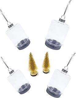 Crafter's Square Bags & Tags Boutique~ Mason Jar Kit Clear Screw-Bottom Keepsake Picture Ornament with Miniature Tree Bonus for Starter DIY (4)