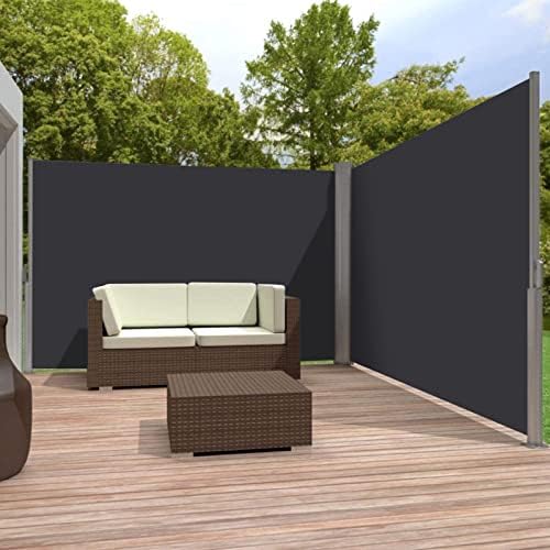 PHIVILLA 1.6×3×3 m Garden Awnings Double Side Awning with Aluminum Frame and Polyester Fabric Privacy Protection Shade Windbreak for Patio Terrace