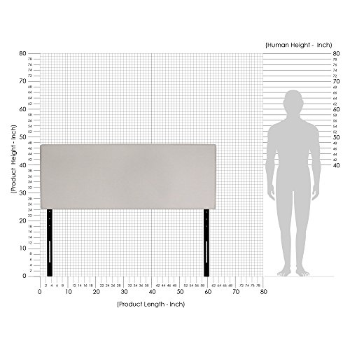 Image of FURINNO Roanne Plain Headboard, Queen, Fog