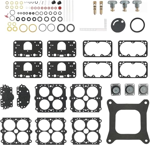 GOIPKO 37-485 Carburetor Rebuild Kit Replacement for Holley 4 Barrel Gasoline 4150 600 650 700 750 800 850 Models CFM Double Pumper Carburetors