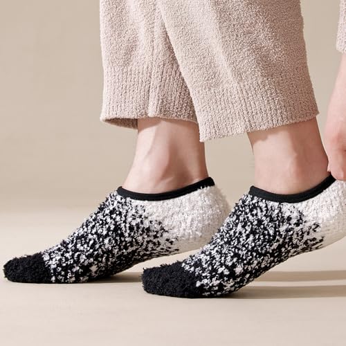 Image of SKOLA Cozy Winter Fuzzy Women Socks Grip Slippers Fluffy House Non Skid Microfiber Socks