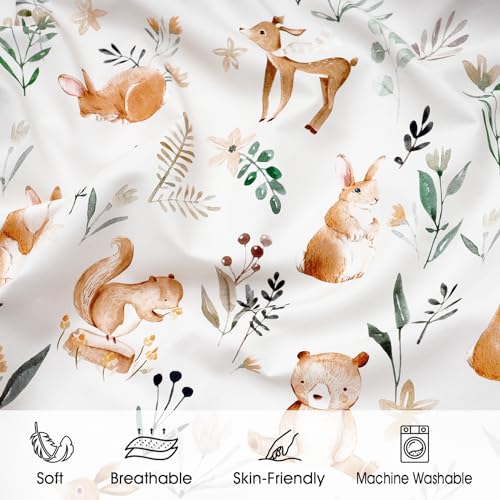 Image of PHF Soft Mini Crib Sheet Set, 2 Pack Silky Comfy Pack N Play Sheets for Boys Girls, Universal Fit for Pack N Play, Playard and Mini Crib Mattresses, Woodland