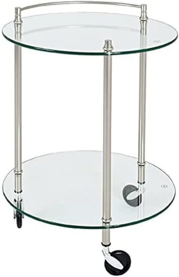 HAKU Möbel serving trolley, metal, stainless steel look, Ø 45 x H 63 cm