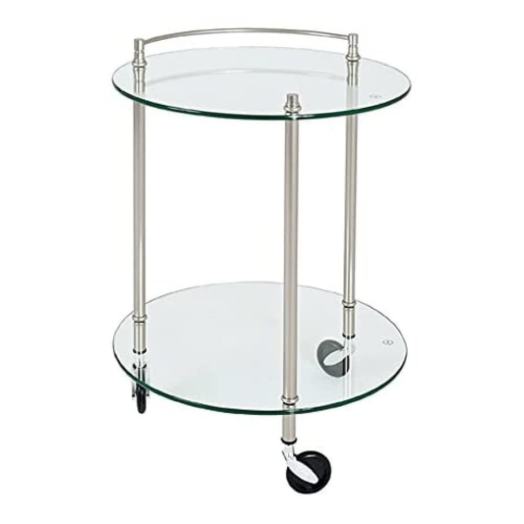 HAKU Möbel serving trolley, metal, stainless steel look, Ø 45 x H 63 cm