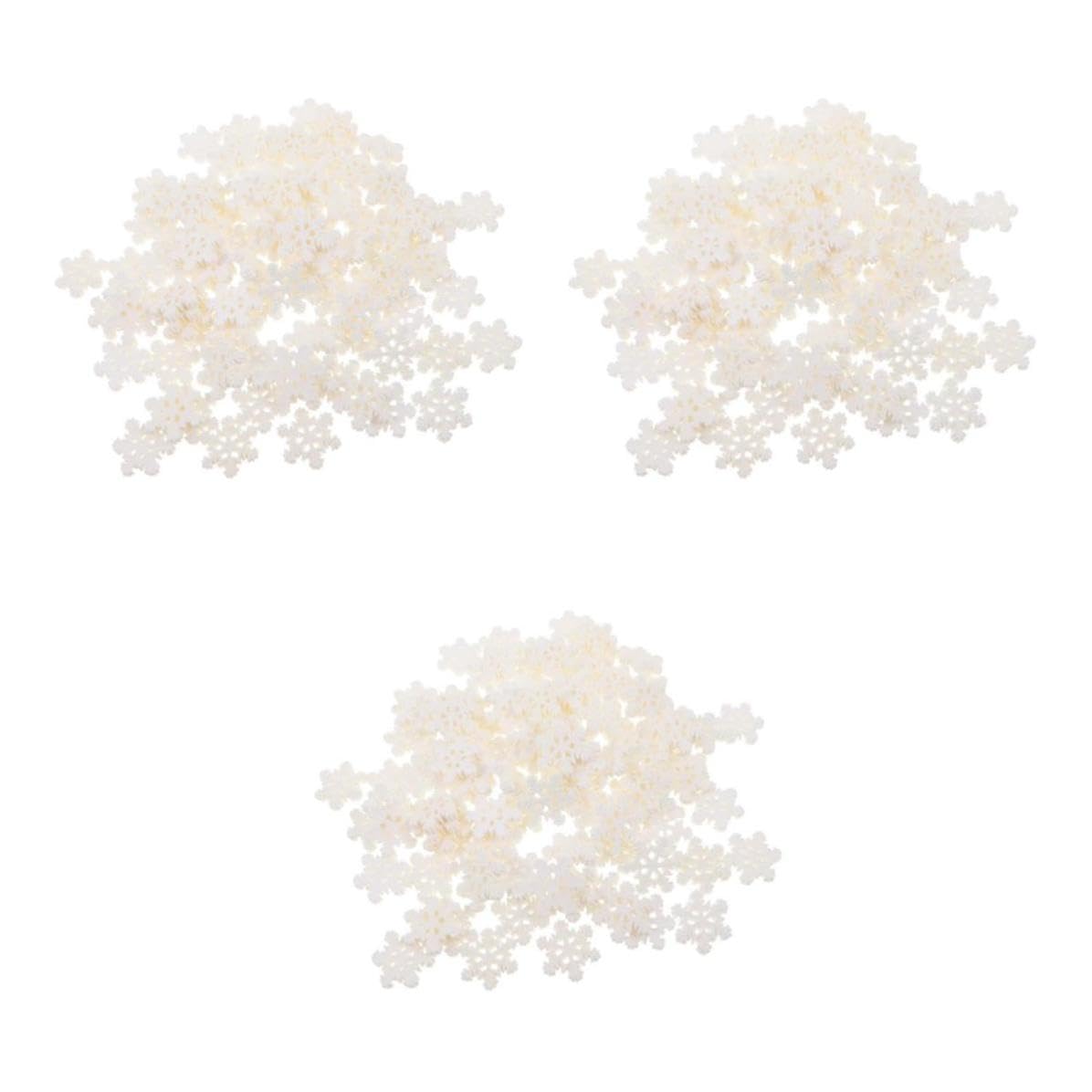 300 Pezzi Decor Fiocchi di Neve in Resina Bianca Glitterata per
