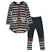 little Girls Cute Long Sleeve Top & Pant Clothes Set, Black1 (3-4 Years/Tag 100)